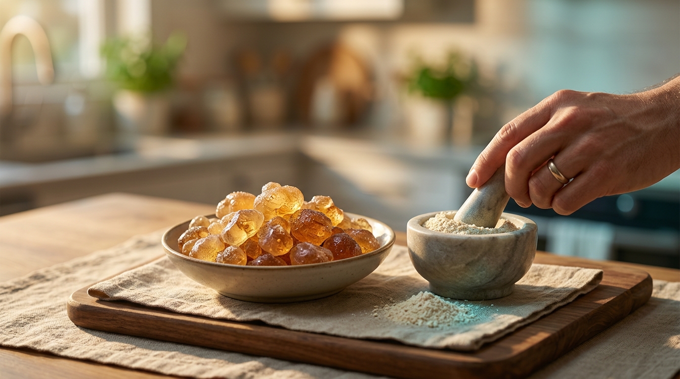 Close-up of dietary emulsifiers, the protagonist ingredient of the protocol